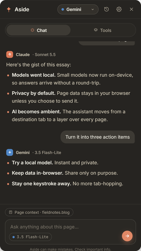 A follow-up question answered by Gemini 3.5 Flash-Lite